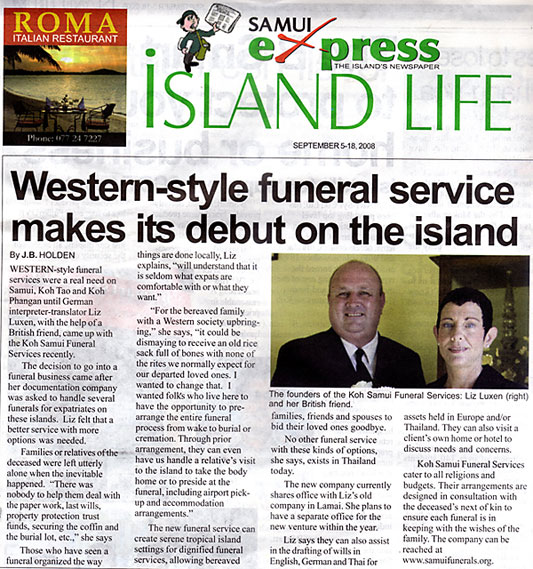 Samui Express - Funerals Articles